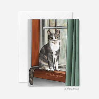 Window Cat - I Miss You Card