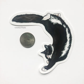 Acrobat Tuxedo Cat Sticker