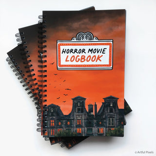 Horror Movie Logbook front cover with wire-o binding