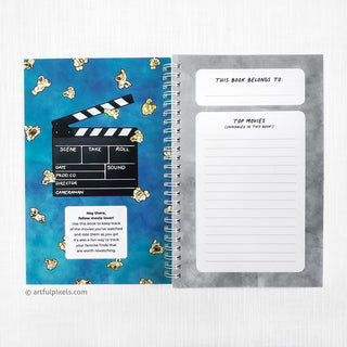 Movie Review Notebook inside front cover with list of favorite movies